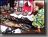 The main course at the lu'au consisted of pork, beef, and fish, which were slowly cooked inside a pig by hot stones in an earthen pit, called an Imu.